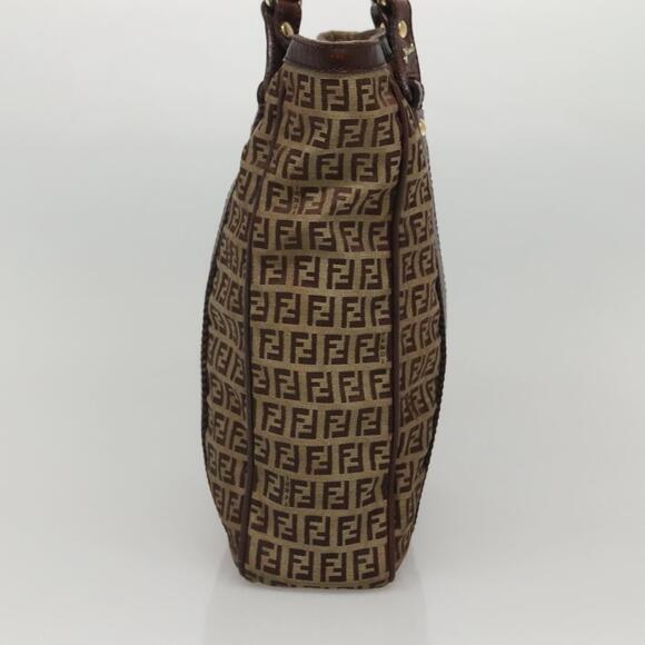 FENDI Zucchino Canvas Tote Bag Beige Gold - Picture 4 of 12